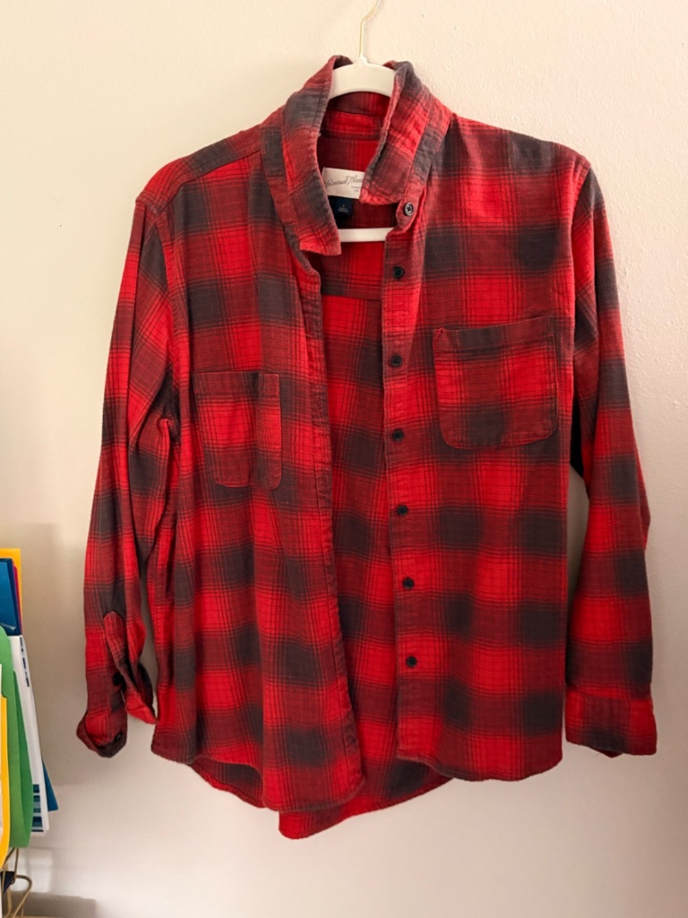 Universal Thread Red and Black Plaid Button-Up Shirt